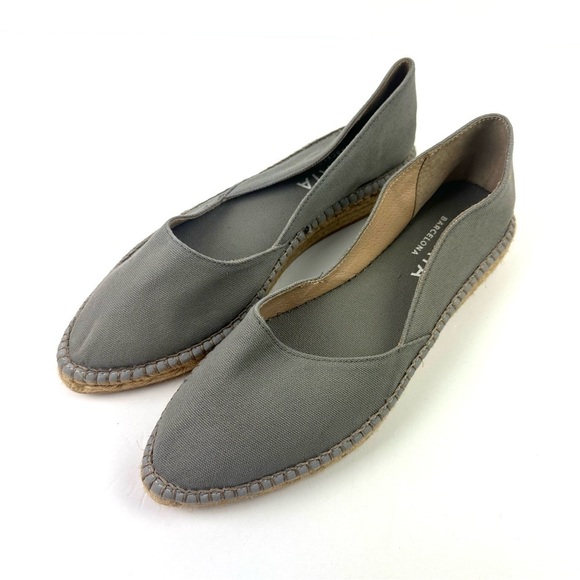 Viscata Barcelona Espadrilles 41 Gray Canvas Slip On Womens Shoes Brand New - Picture 1 of 11
